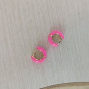 Barbiecore Pink Ceramic Huggies